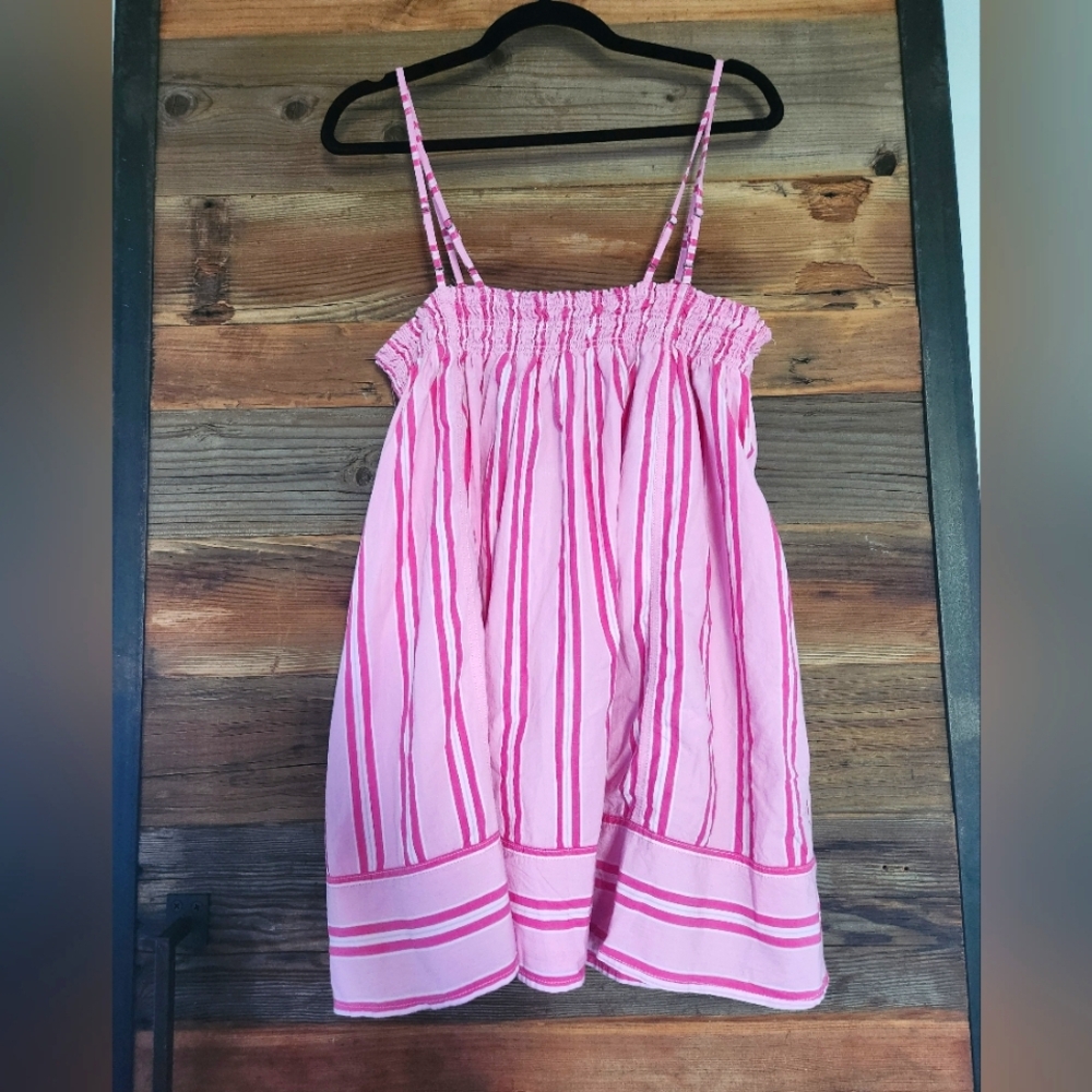 NWT Free People Pink Striped Tank Top Pajama Party Tunic SIZE L - Picture 7 of 8